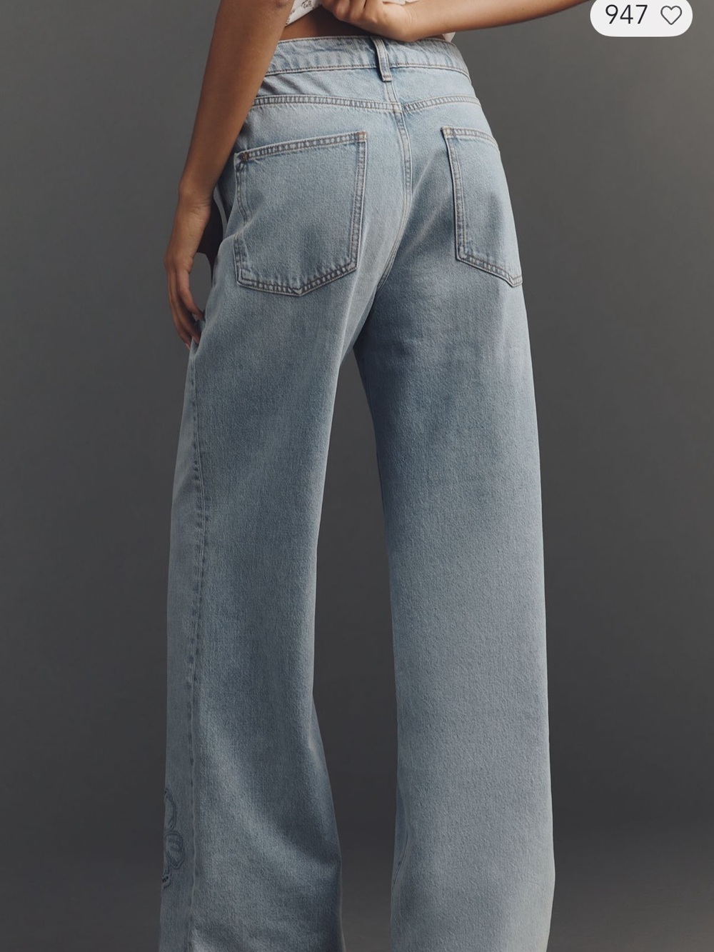 Anthropologie Pilcro Austyn High Rise Wide Leg Embroidered Jeans Sz 28 NEW - Picture 4 of 15